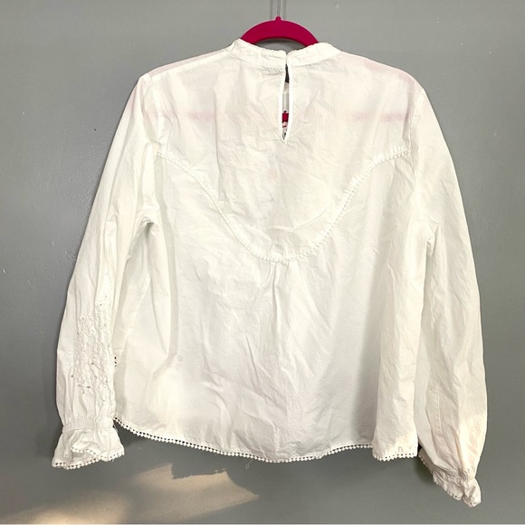 Zara Tops Zara White Floral Embroidered Crochet Lace Longsleeve